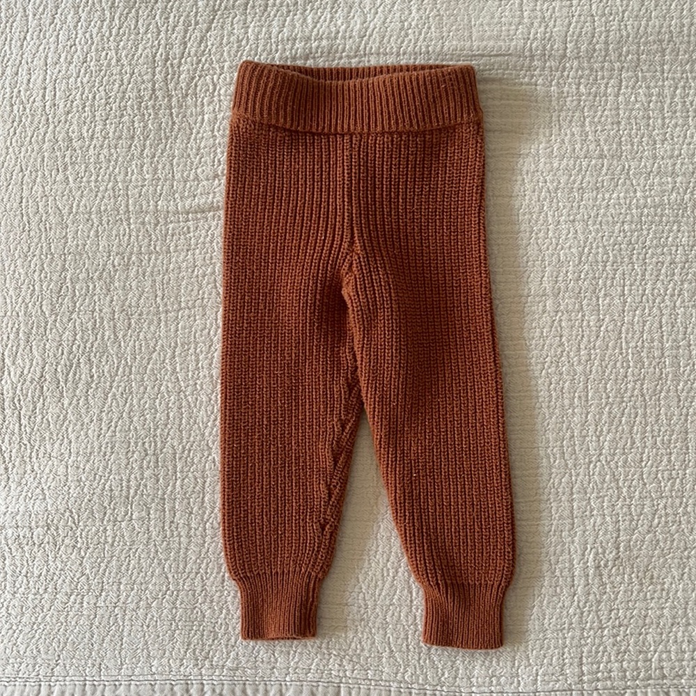Guomi Organic Cotton Knit Pants in Clay 12-18m